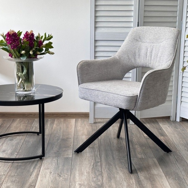 Стул Muara, букле серо-бежевый, поворотно-возвратный механизм от интернет-магазина IDODOM.RU