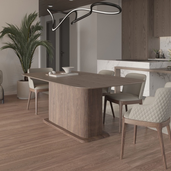 Стол прямоугольный Denver 180, шпон, опора дерево от интернет-магазина IDODOM.RU