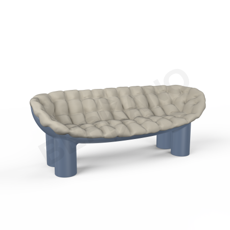 Диван SLON Wave Blue, Bone Brown