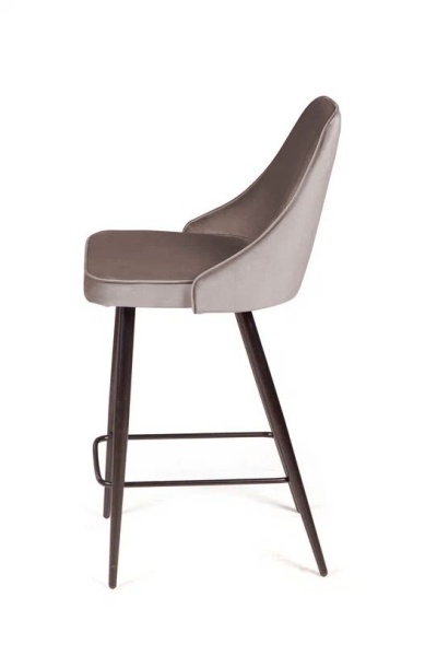 Стул полубарный Oliver, бархат пепельно-бежевый 25/ чёрный конус от интернет-магазина IDODOM.RU