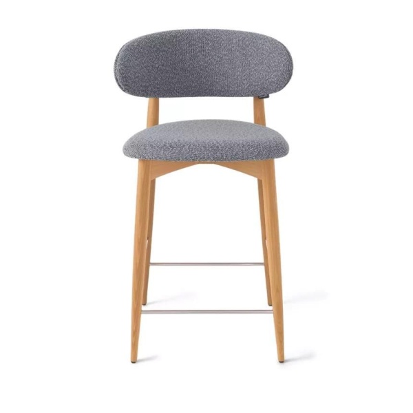 Стул полубарный Paolo бук натуральный, ткань, серый от интернет-магазина IDODOM.RU
