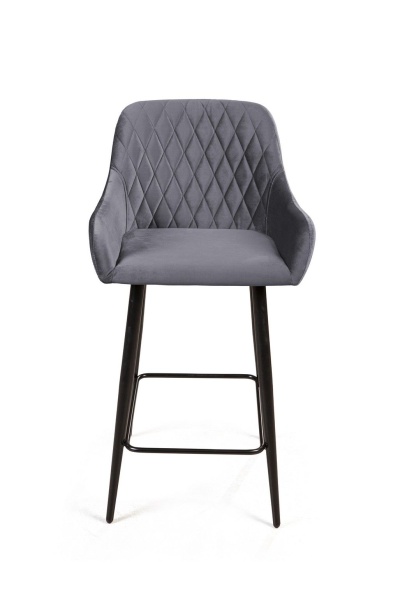 Стул полубарный Robert поворотный 360 градусов, бархат серый 27 от интернет-магазина IDODOM.RU