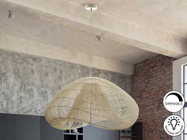 Подвесной светильник Sabah из белого ротанга 100CM от интернет-магазина IDODOM.RU