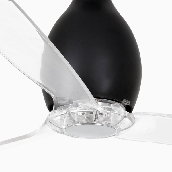 Глянцевый / прозрачный черный потолочный вентилятор Mini Eterfan от интернет-магазина IDODOM.RU