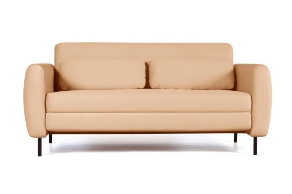 Siena диван-кровать прямой с подлокотниками, бархат бежевый 5 от интернет-магазина IDODOM.RU