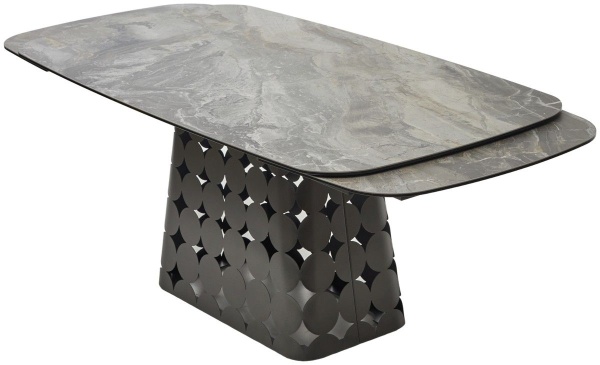 Стол обеденный Lorenzo (180+40+40) керамикая матовая серая от интернет-магазина IDODOM.RU