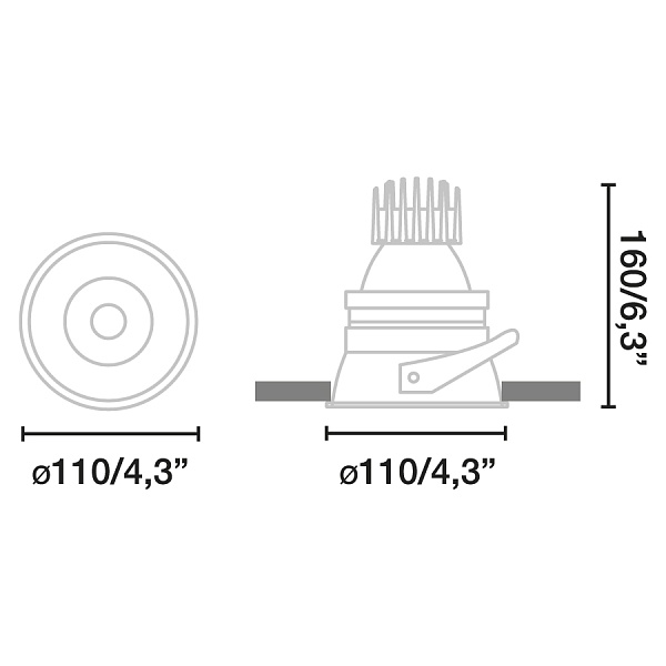 Встраиваемый светильник Synch белый 2700K 25 ° от интернет-магазина IDODOM.RU