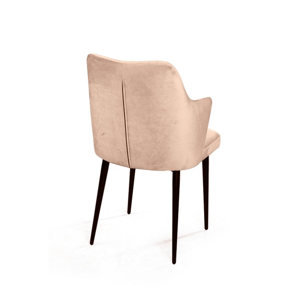 Стул с подлокотниками Hunt ромб, бархат бежевый 5 / чёрный конус от интернет-магазина IDODOM.RU