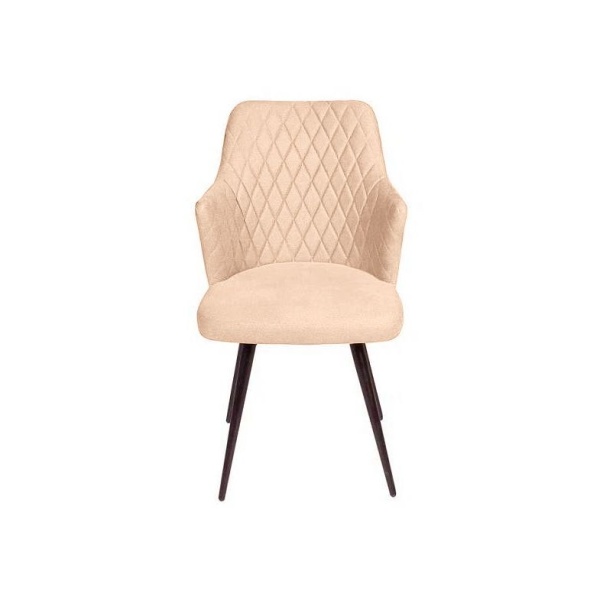 Стул поворотный на 360 градусов Hunt ромб, бархат бежевый 5 / чёрный конус от интернет-магазина IDODOM.RU