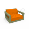 Кресло Quarter lounge с подушками Olive green, Orange