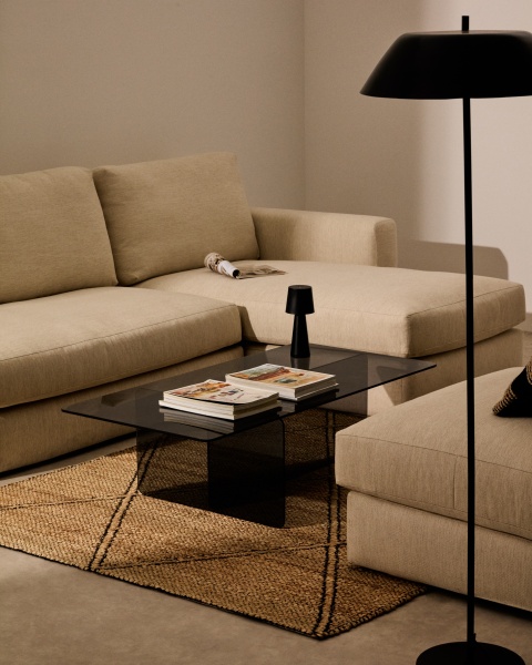 Журнальный столик Zaren из серого закаленного стекла, 120 x 60 см от интернет-магазина IDODOM.RU