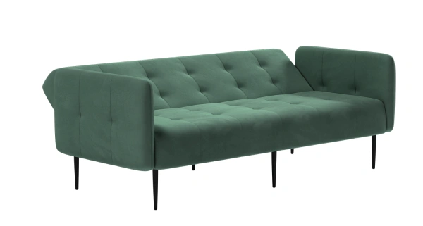 Monaco диван-кровать прямой с подлокотниками, трехместный, бархат зеленый 19 от интернет-магазина IDODOM.RU