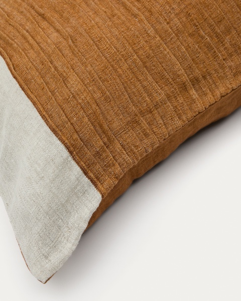 Чехол для подушки Zoren из льна горчичного цвета 50 x 50 см от интернет-магазина IDODOM.RU