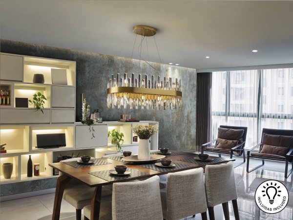 Люстра овальная Grace 20L золотая от интернет-магазина IDODOM.RU