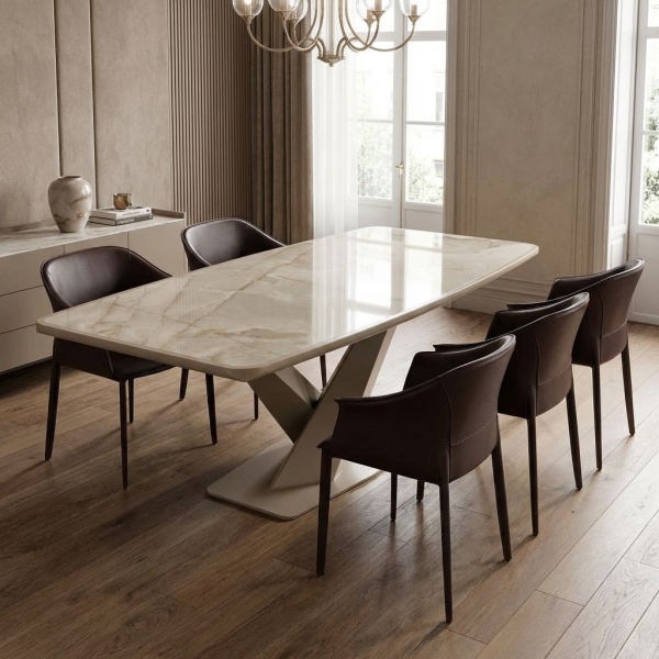 Стул  с подлокотниками GIO, кожа коричневый от интернет-магазина IDODOM.RU