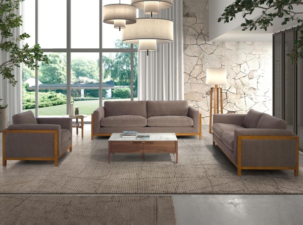 Диван 2-х местный 6185/KF2672-2P-G0401720 из коричневой ткани от интернет-магазина IDODOM.RU