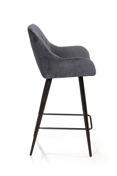 Стул полубарный Robert поворотный 360 градусов, бархат серый 27 от интернет-магазина IDODOM.RU