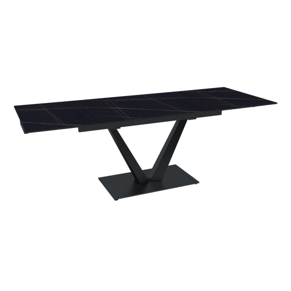 Стол раскладной Malibu (140+40+40), керамика матовая Blackgold от интернет-магазина IDODOM.RU