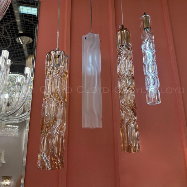 Подвесной светильник Cloyd ICEBERG-B P1 / Ø5 см - латунь - янтарное стекло (арт.11640) от интернет-магазина IDODOM.RU