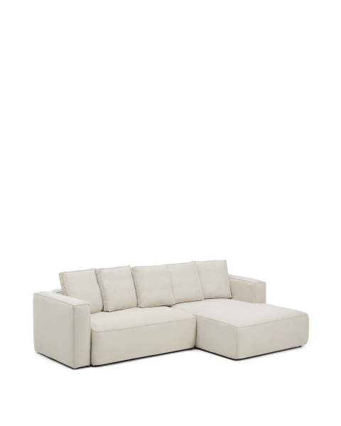 3-местный диван-кровать Marela бежевый шенилл с кушеткой справа 276 см от интернет-магазина IDODOM.RU