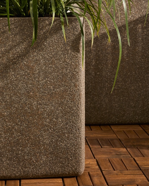 Набор из 2 высоких кашпо Minoa коричневого цвета из песчаника 44 x 44 см от интернет-магазина IDODOM.RU