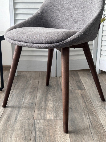 Стул Donatello рогожка серый, опоры орех от интернет-магазина IDODOM.RU