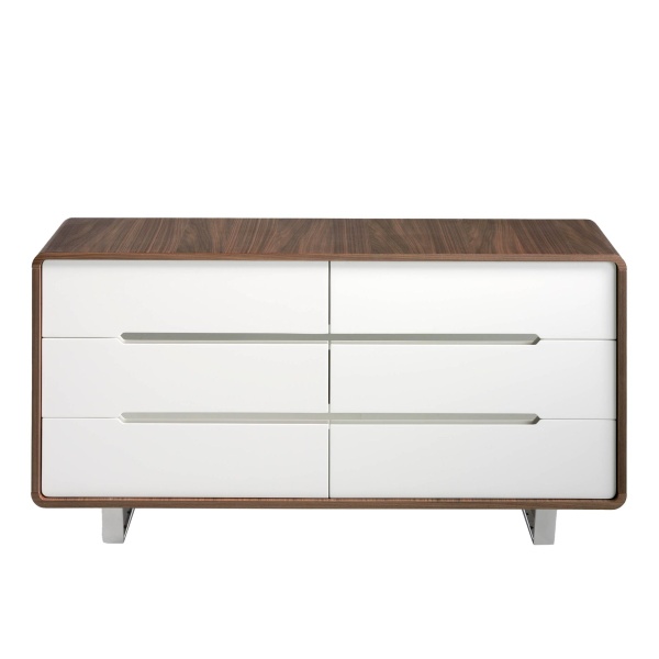 Комод из орехового дерева с белыми ящиками 136-C /7106 от интернет-магазина IDODOM.RU