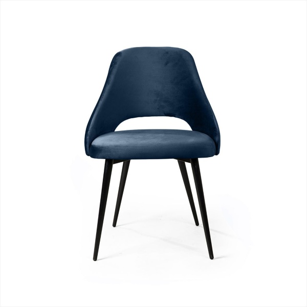 Стул William, бархат синий 29/ черный конус от интернет-магазина IDODOM.RU