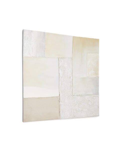 Pineda Абстрактный холст белого цвета 95 x 95 см от интернет-магазина IDODOM.RU