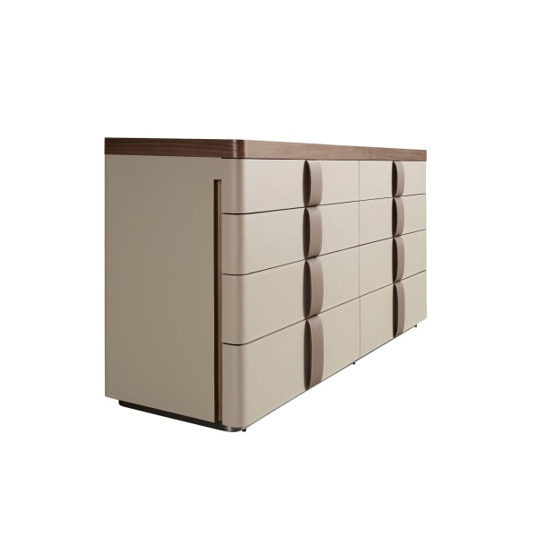 Комод 7203 из кожи, ореха и полированной стали от интернет-магазина IDODOM.RU