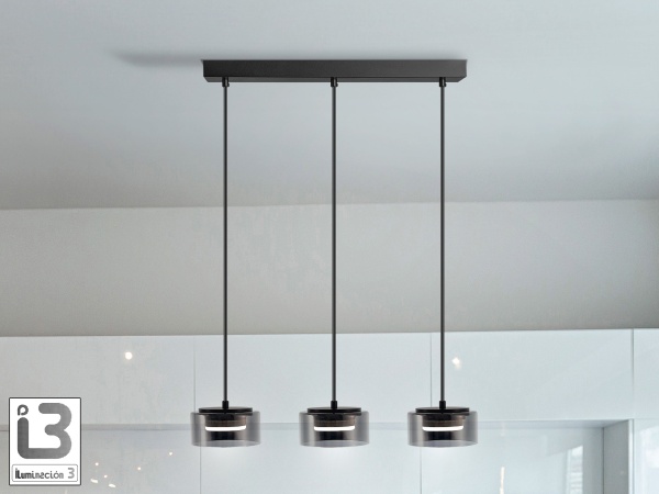 Olaia Подвесной светильник 3L черный/дымчатый от интернет-магазина IDODOM.RU