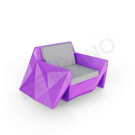 Кресло Quaro с подушками Deep Violet, Gray