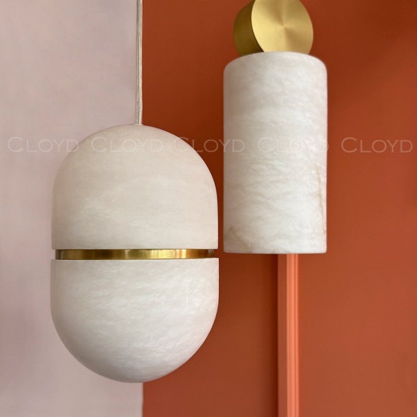 Подвесной светильник Cloyd DILEMMA-B P1 / Ø14 см - алебастр - латунь (арт.12348) от интернет-магазина IDODOM.RU