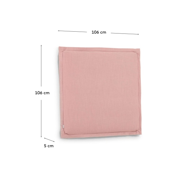 Изголовье из льняной ткани розового цвета Tanit со съемным чехлом 106 x 106 см от интернет-магазина IDODOM.RU