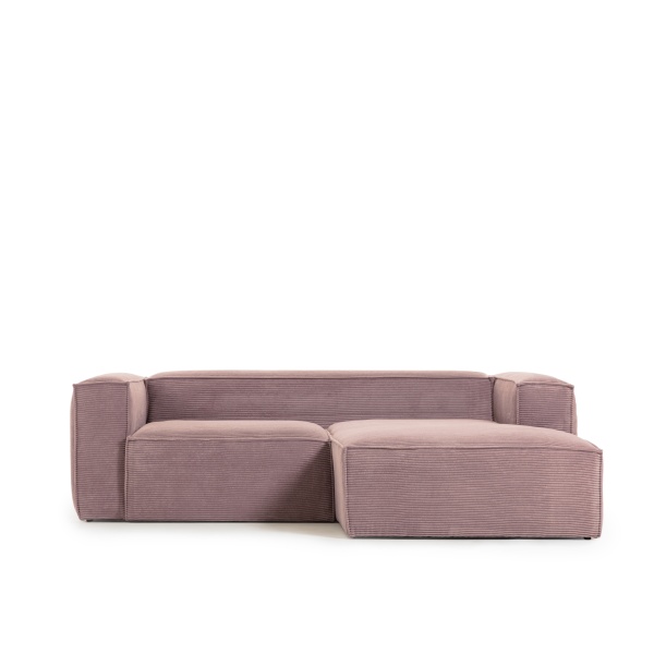 Диван 2х местный Blok правый шезлонг розовый вельвет от интернет-магазина IDODOM.RU