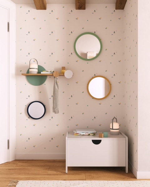 Полка Diti из массива натуральной сосны и бело-бирюзового МДФ 60 x 26 см FSC от интернет-магазина IDODOM.RU