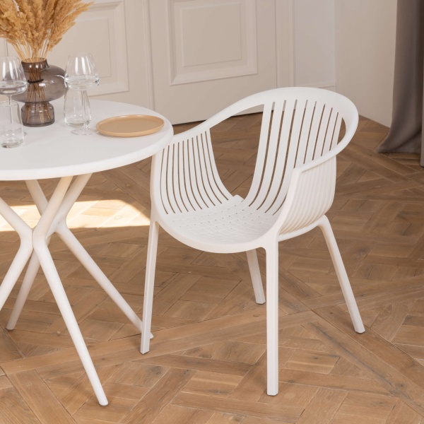 Стул  с подлокотниками EPOS, пластик белый от интернет-магазина IDODOM.RU