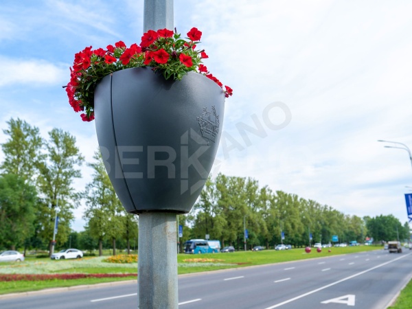 Подвесная цветочная конструкция из двух получаш с креплениями Пулковская Graphite от интернет-магазина IDODOM.RU