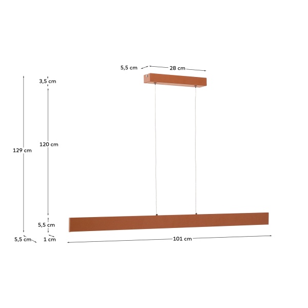 Подвесной светильник Boadella из алюминия с терракотовой отделкой от интернет-магазина IDODOM.RU