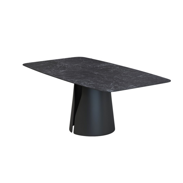 Стол овальный GIO 180, керамика матовая, черная от интернет-магазина IDODOM.RU