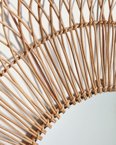 Viviana Зеркало из ротанга с натуральной отделкой Ø 110 см от интернет-магазина IDODOM.RU