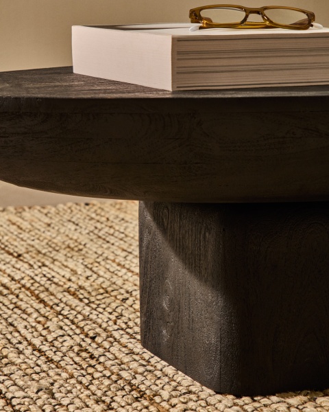 Ovak Журнальный столик из акации с чёрной отделкой 140 x 70 см от интернет-магазина IDODOM.RU