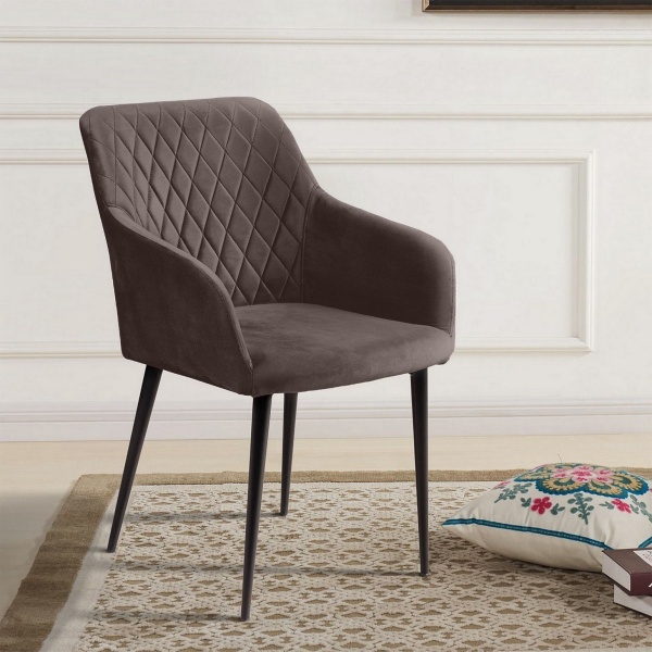 Стул с подлокотниками Robert, бархат антрацит 14 от интернет-магазина IDODOM.RU