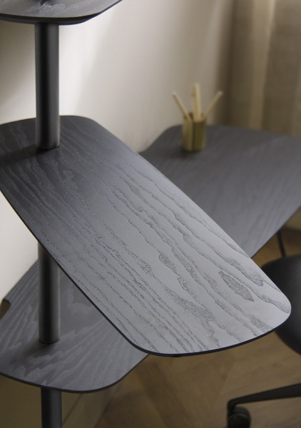 Стол письменный с полками Unica черный ясень от интернет-магазина IDODOM.RU