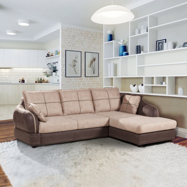 Napoli (Неаполь) диван-кровать с шезлонгом, замша от интернет-магазина IDODOM.RU