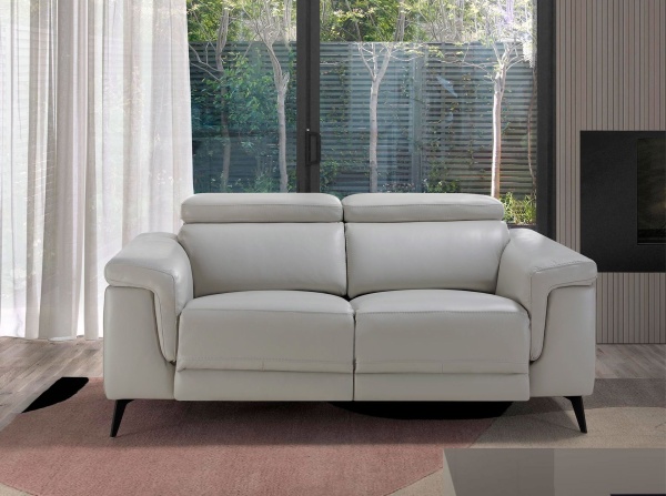 Диван 2-х местный с реклайнером 5319-2P-M5653 /6107 серый кожаный от интернет-магазина IDODOM.RU