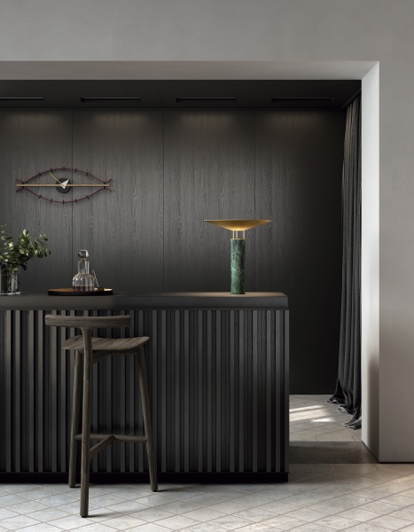 Настольная лампа Rebound черный мрамор/черная кожа от интернет-магазина IDODOM.RU