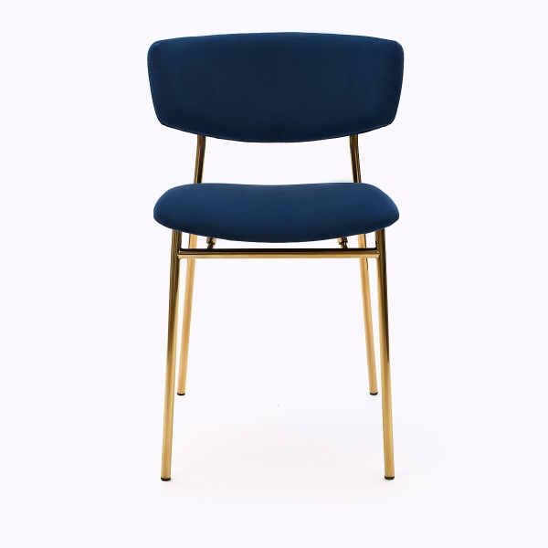 Стул Deimos, микровелюр синий, опоры золото от интернет-магазина IDODOM.RU