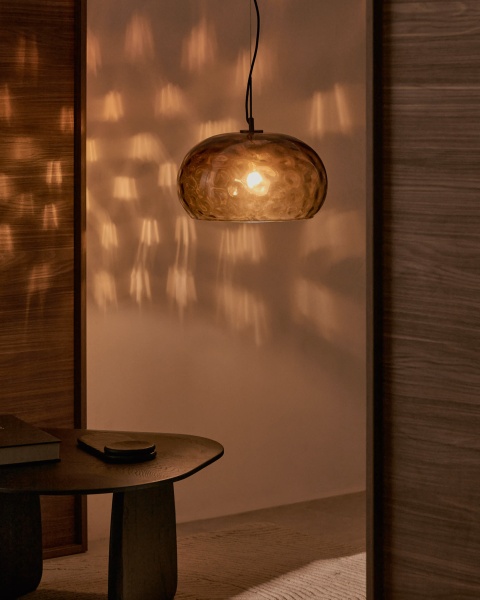 Подвесной светильник из коричневого стекла Balma, Ø 40 см от интернет-магазина IDODOM.RU