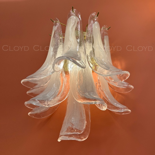 Бра Cloyd AZORES-B W2 / выс. 42 см - латунь светл. - бело-прозрачн.стекло (арт.20471) от интернет-магазина IDODOM.RU